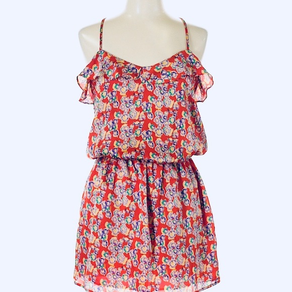 Collective Concepts Dresses & Skirts - Collective Cocepts Red Floral Sundress SZ S